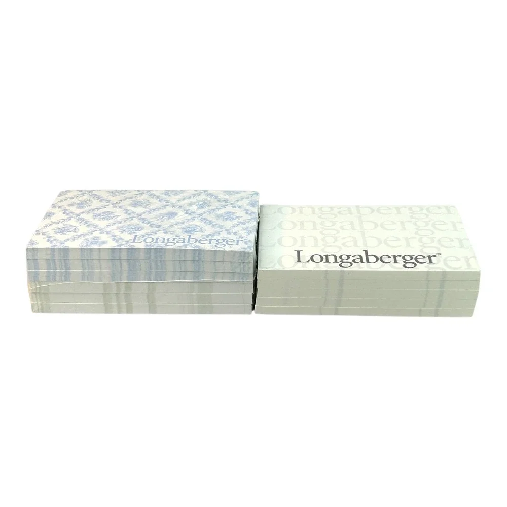 Longaberger Sticky Note Pads Sets Floral & Logo Style New In Package Lot of 2
